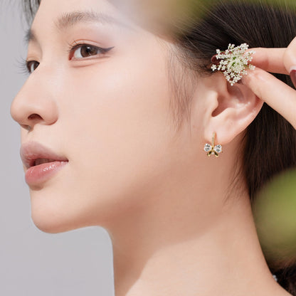 [AuraEcho]Exquisite Earrings With Heart-Shaped Bow Design