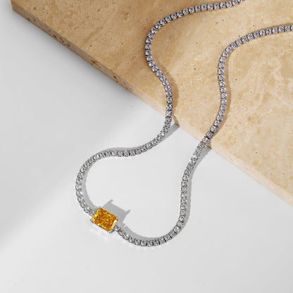[AuraEcho]2.0 carat Ornate Emerald Cut Necklace