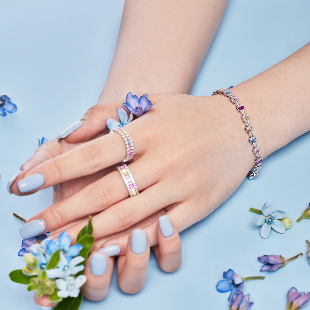 [AuraEcho]Dainty Kaleidoscopic Emerald Cut Daily Ring