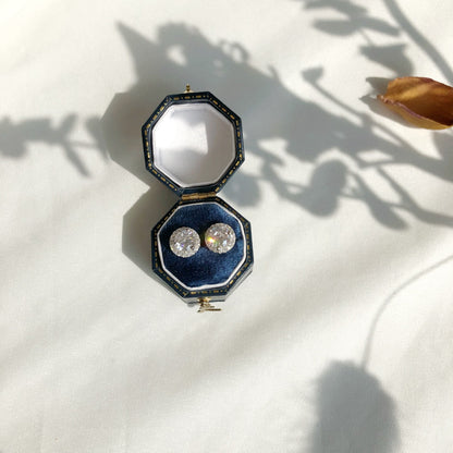 [AuraEcho]Classic Princess Round Shape Earrings