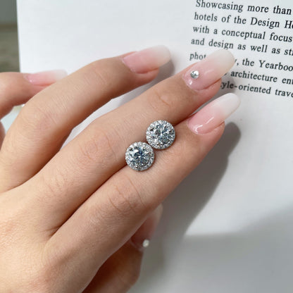 [AuraEcho]Classic Princess Round Shape Earrings