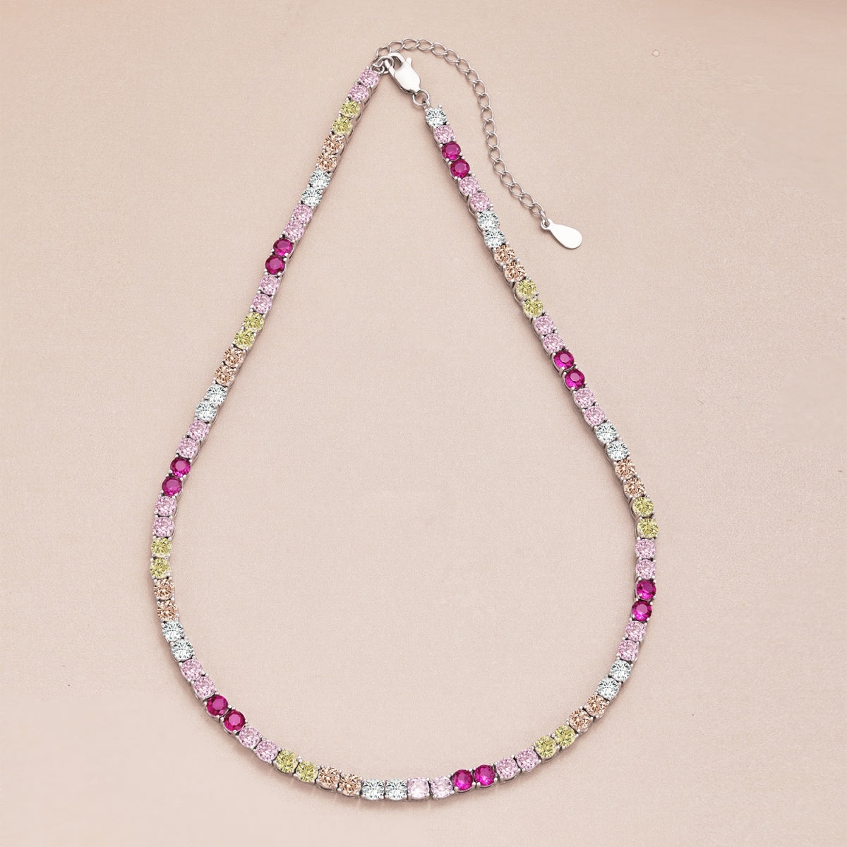 [AuraEcho]Delicate Colorful Tennis Necklace