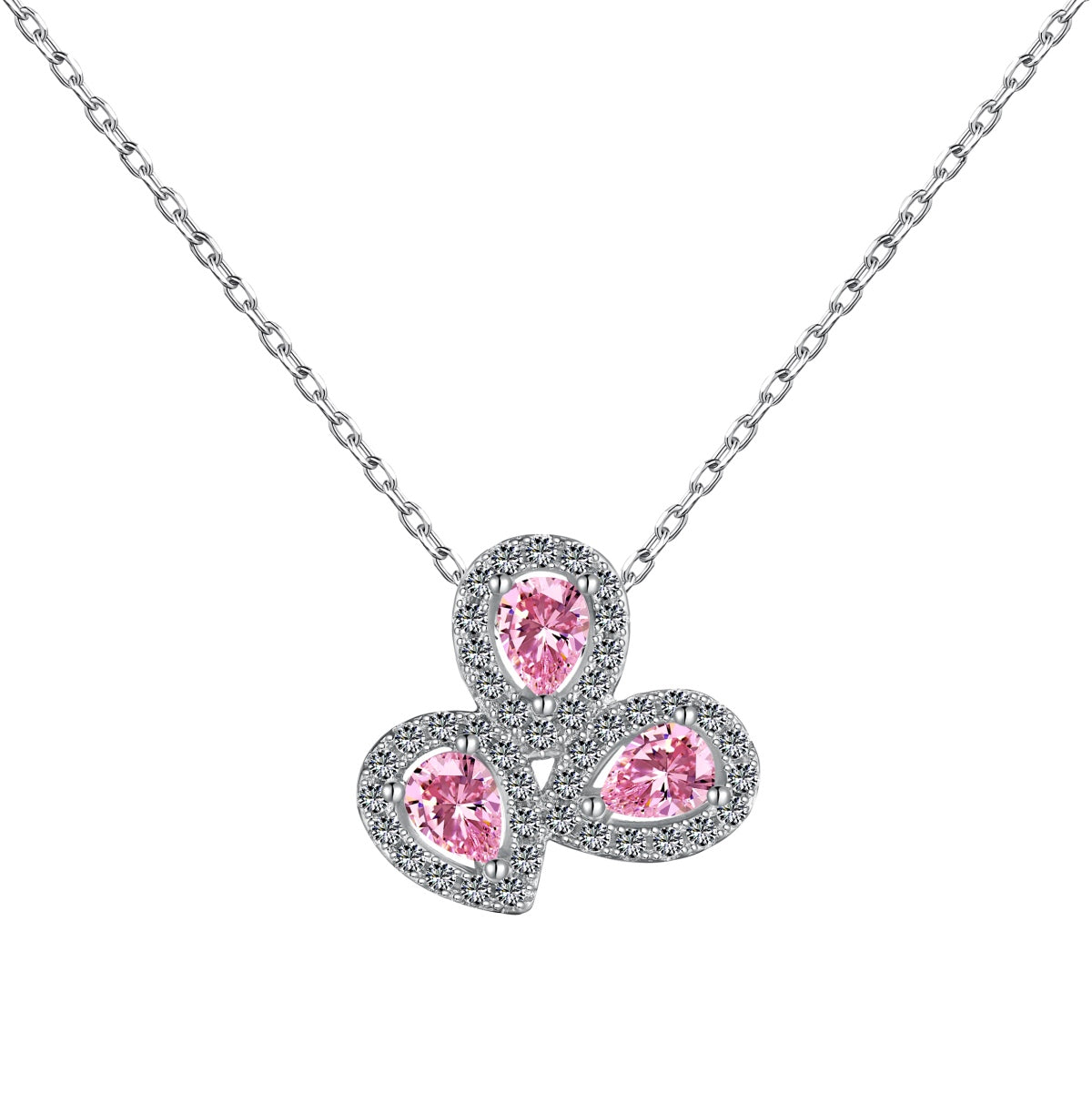 [AuraEcho]Elegant Flower Shape Pear Cut Necklace