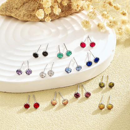 [AuraEcho]Sparkling Colorful Round Shape Earrings