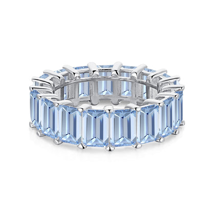 [AuraEcho]0.75 Carat Elegant Emerald Cut Tennis Ring