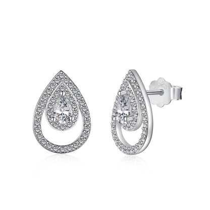 [AuraEcho]Sparkling Delicate Water Drop Shape Daily Earrings