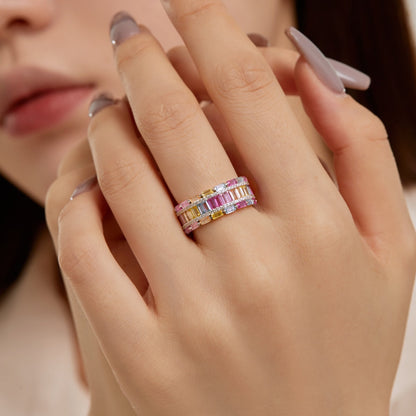 [AuraEcho]Dazzling Colorful Radiant Cut Party Ring