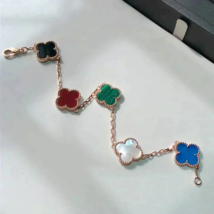 [AuraEcho]CLOVER 5 MOTIFS MULTICOLOR  BRACELET