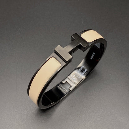 [AuraEcho]H BRACELET 12MM BLACK BEIGE CERAMIC