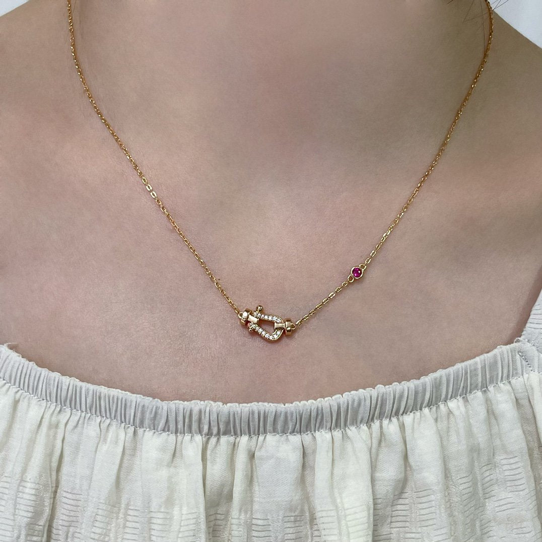 [AuraEcho]FORCE 10 DIAMOND PINK GOLD NECKLACE