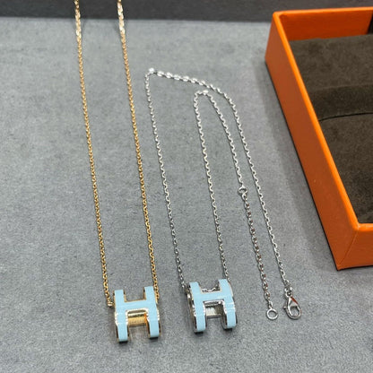 [AuraEcho]POP H SKY BLUE NECKLACE