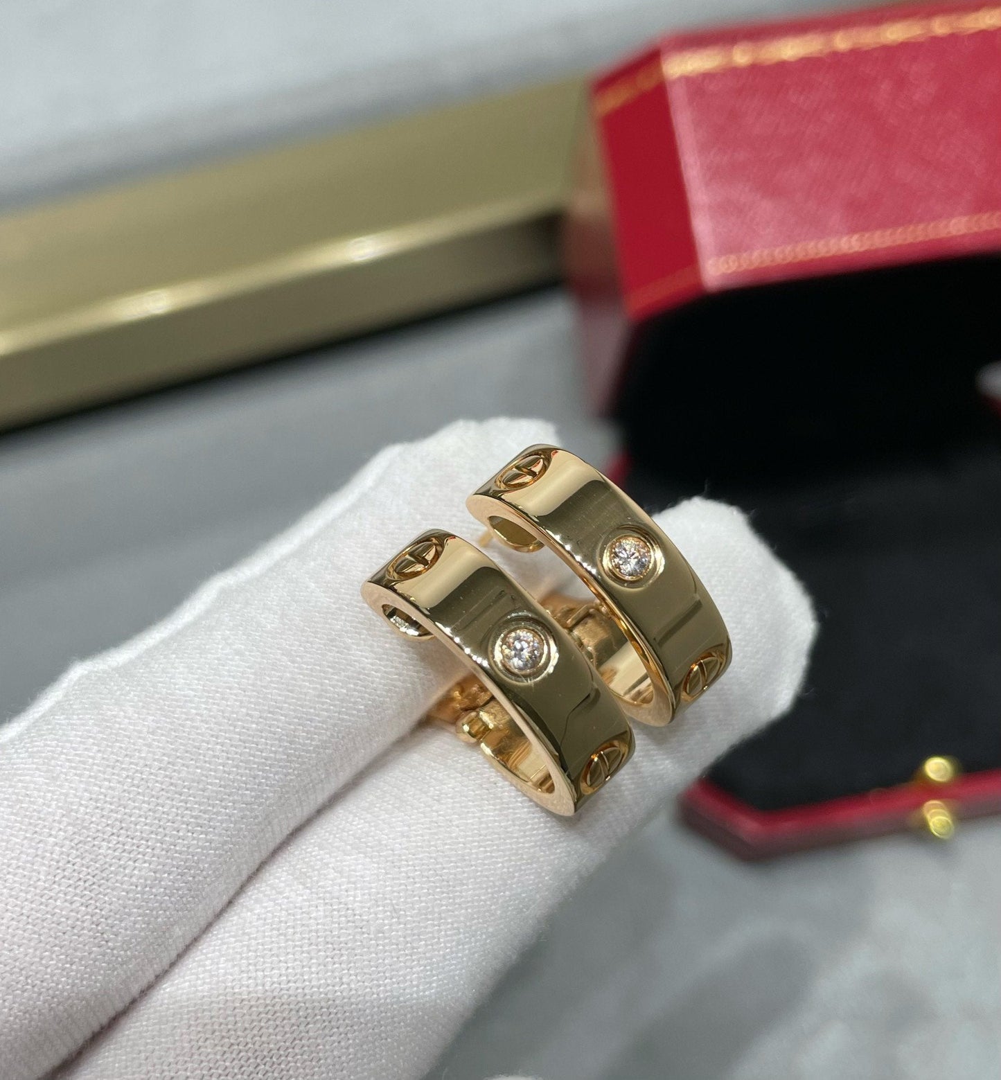 [AuraEcho]LOVE 5.5MM 1 DIAMOND EARRINGS