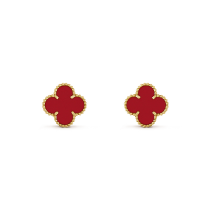 [AuraEcho]CLOVER MINI 9.5MM CARNELIAN EARRINGS