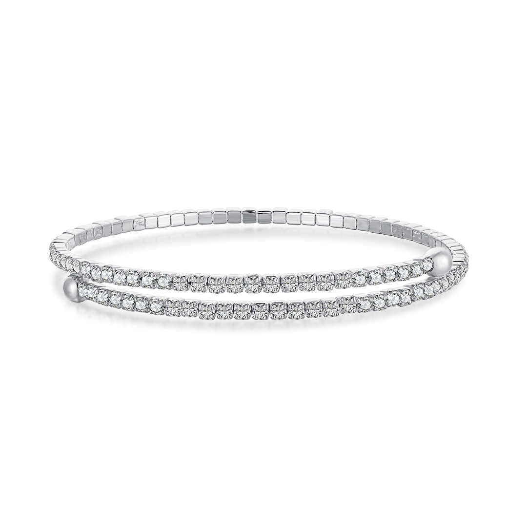[AuraEcho]Row of Diamonds Round Fashion Bracelet