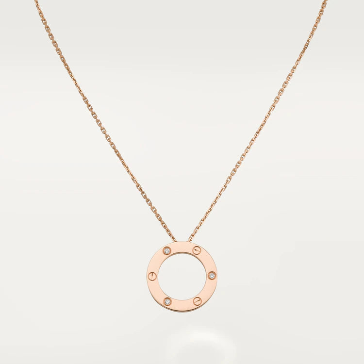 [AuraEcho]LOVE NECKLACE 16MM 3 DIAMONDS