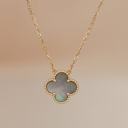 [AuraEcho]CLOVER 15MM  GRAY MOTHER OF PEARL NECKLACE