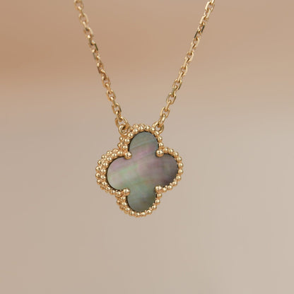 [AuraEcho]CLOVER 15MM  GRAY MOTHER OF PEARL NECKLACE
