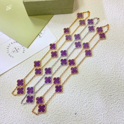 [AuraEcho]CLOVER 10 MOTIFS  PURPLE VIOLET  NECKLACE