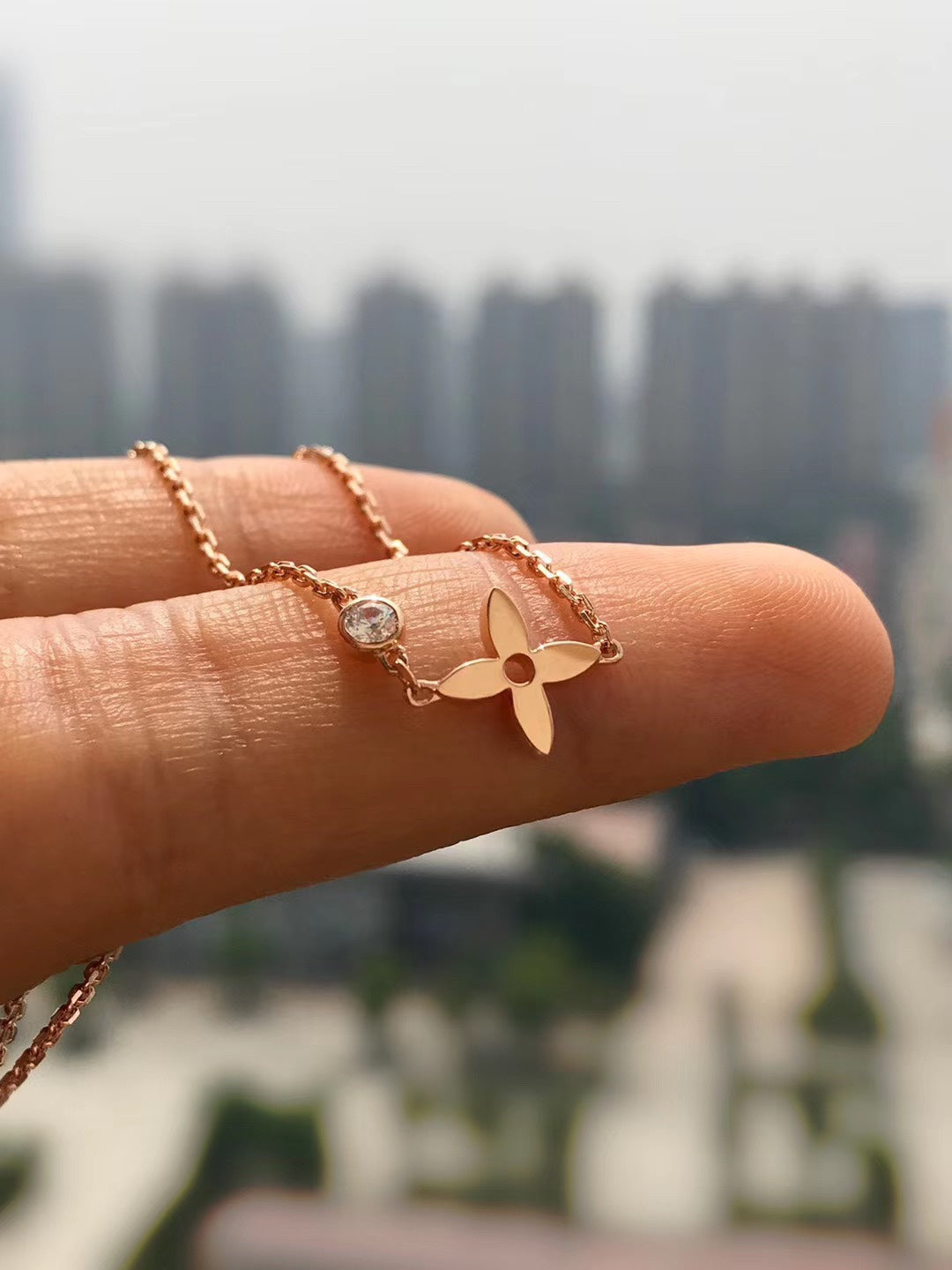 [AuraEcho]BLOSSOM PENDANT PINK GOLD AND DIAMOND