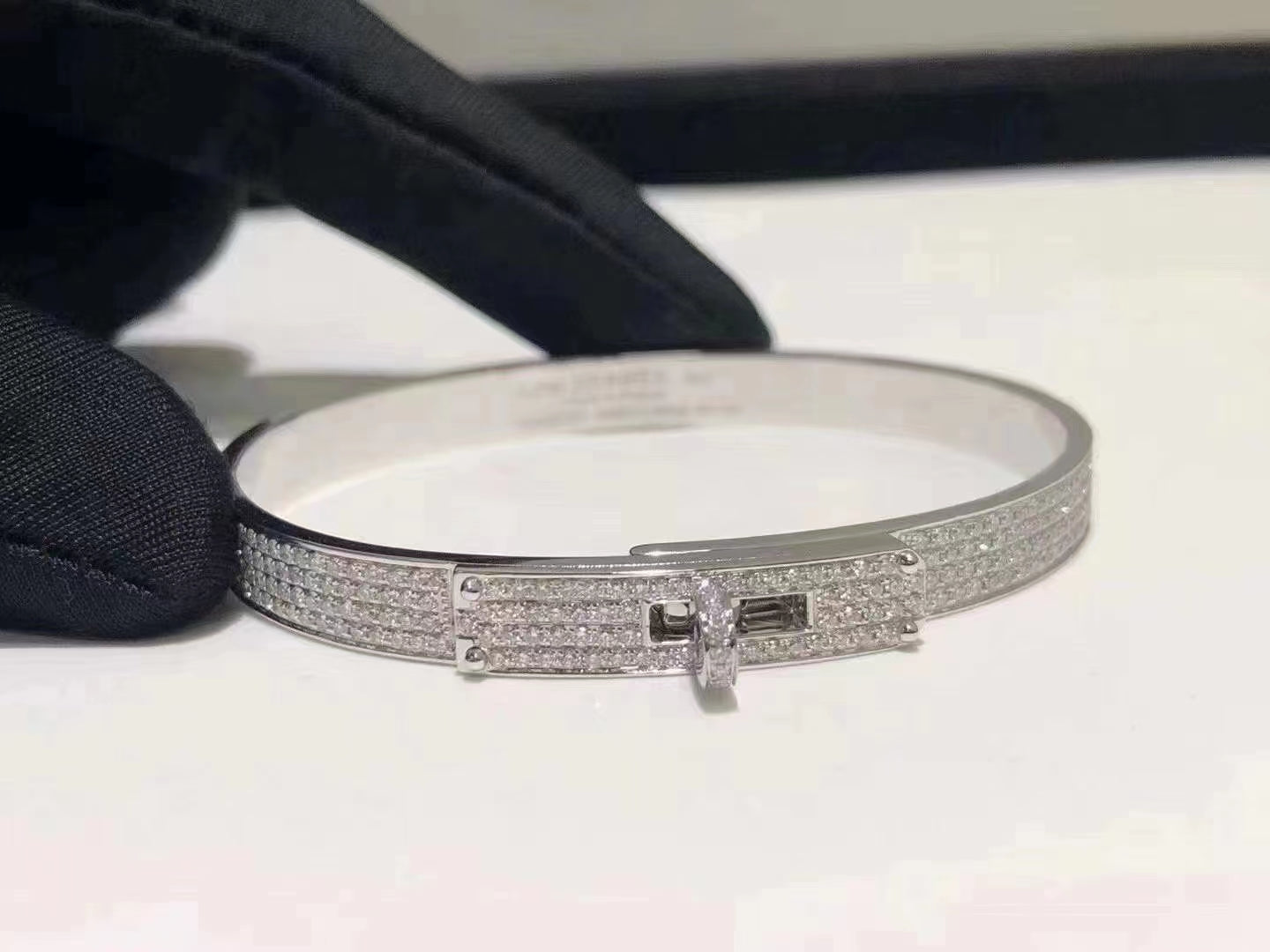 [AuraEcho]HM KELLY BRACELET IN SILVER AND FULL PAVE DIAMOND