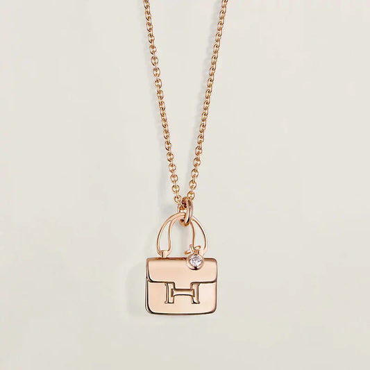 [AuraEcho]AMULETTE PEDANT ROSE GOLD NECKLACE
