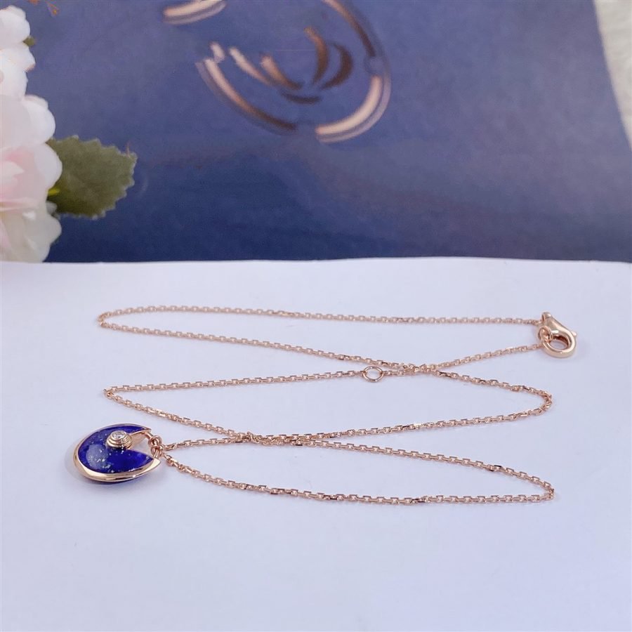 [AuraEcho]AMULETTE ROSE GOLD AGATE NECKLACE