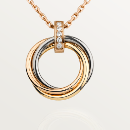 [AuraEcho]TRINITY NECKLACE GOLD  DIAMONDS