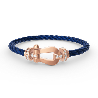 [AuraEcho]FORCE LARGE HORSESHOE HALF DIAMOND BRACELET ROSE GOLD