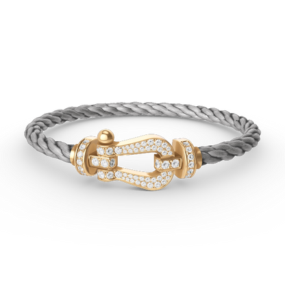 [AuraEcho]FORCE LARGE HORSESHOE FULL DIAMOND BRACELET GOLD