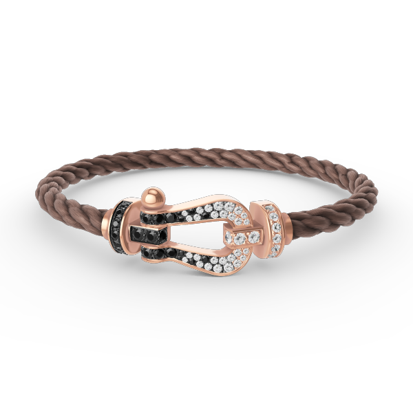 [AuraEcho]FORCE LARGE HORSESHOE BLACK WHITE DIAMOND BRACELET ROSE GOLD
