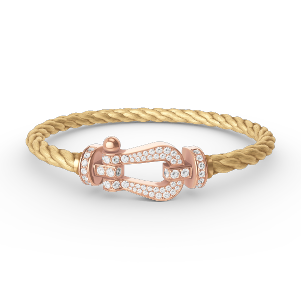 [AuraEcho]FORCE LARGE HORSESHOE FULL DIAMOND BRACELET ROSE GOLD