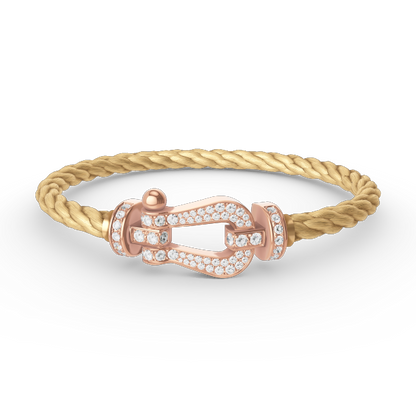 [AuraEcho]FORCE LARGE HORSESHOE FULL DIAMOND BRACELET ROSE GOLD