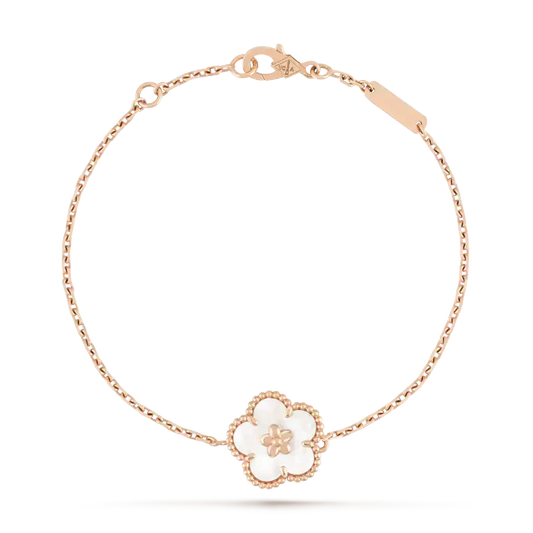 [AuraEcho]LUCKY WHITE MOP PLUM BLOSSOM  BRACELET