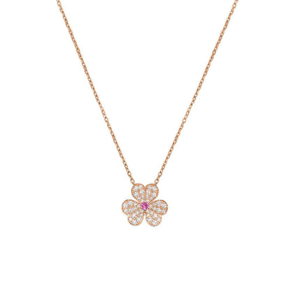 [AuraEcho]FRIVOLE ROSE GOLD FLOWER DIAMOND NECKLACE